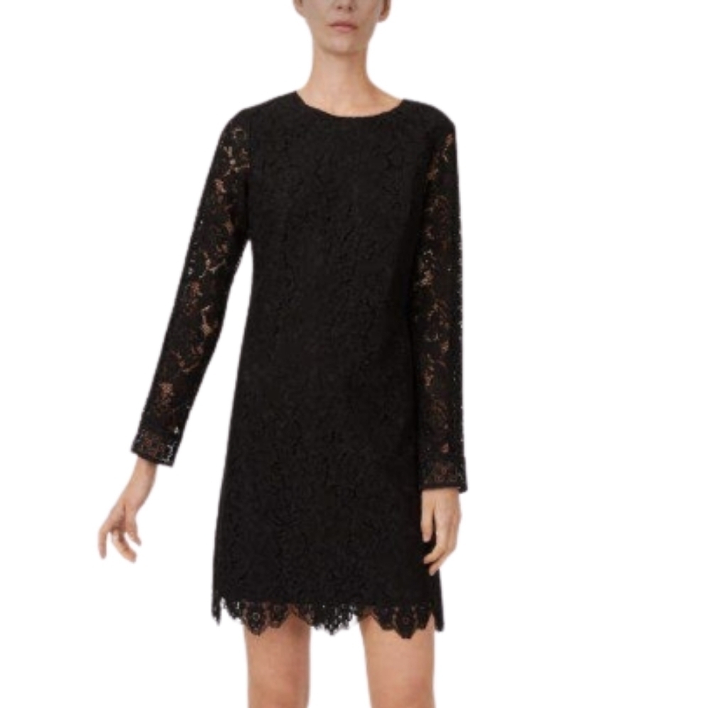 Club Monaco Mulahn Black Long Sleeve Lace Mini Dress Women's Size 00